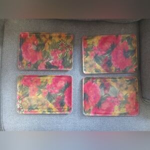 Set Of 4 Retro MCM Vintage Fiberglass Cocktail Serving Trays